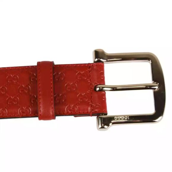 Authentic Gucci Micro Guccissima Belt red leather main image 14